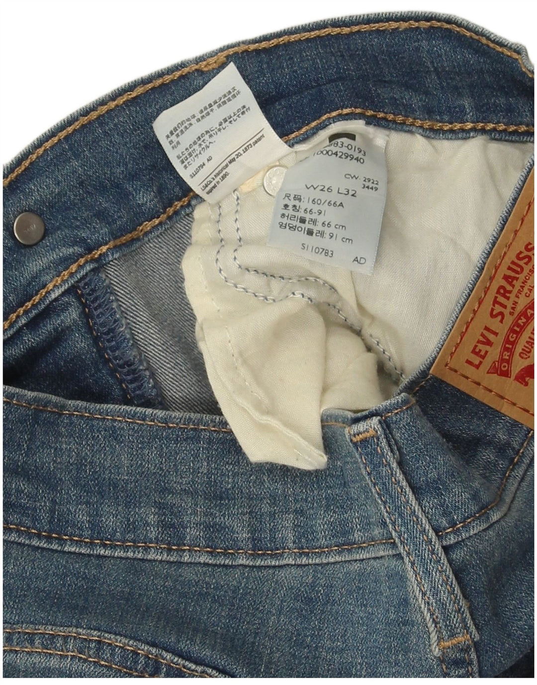 Женские прямые джинсы LEVI'S 724 с высокой посадкой W26 L32 синие