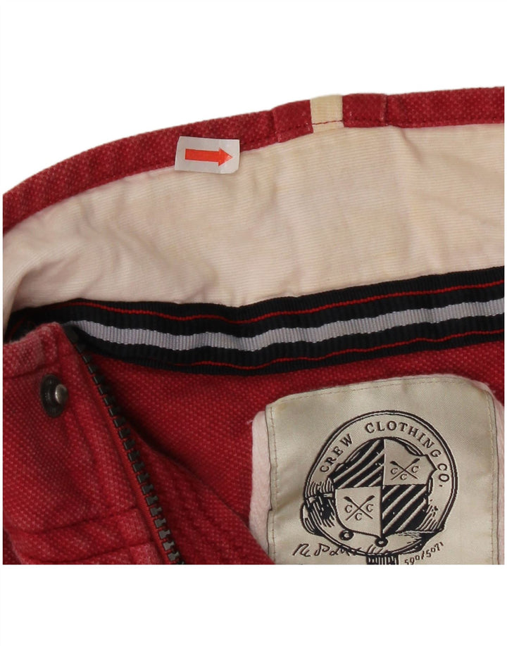 Одежда для экипажа Мужская рубашка-поло для регби на молнии среднего красного цвета из хлопка