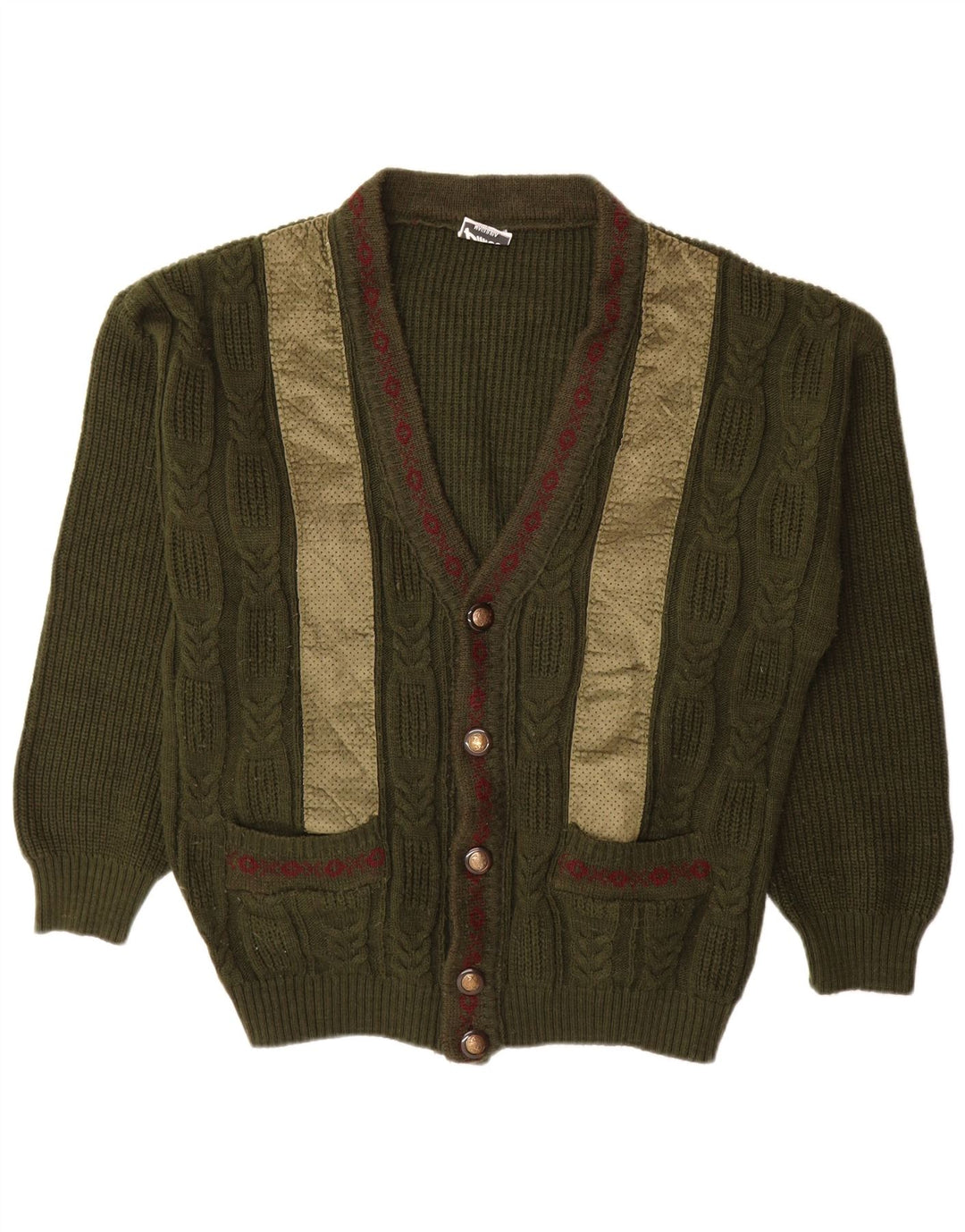 Мужской кардиган PIMET XL Хаки с геометрическим узором