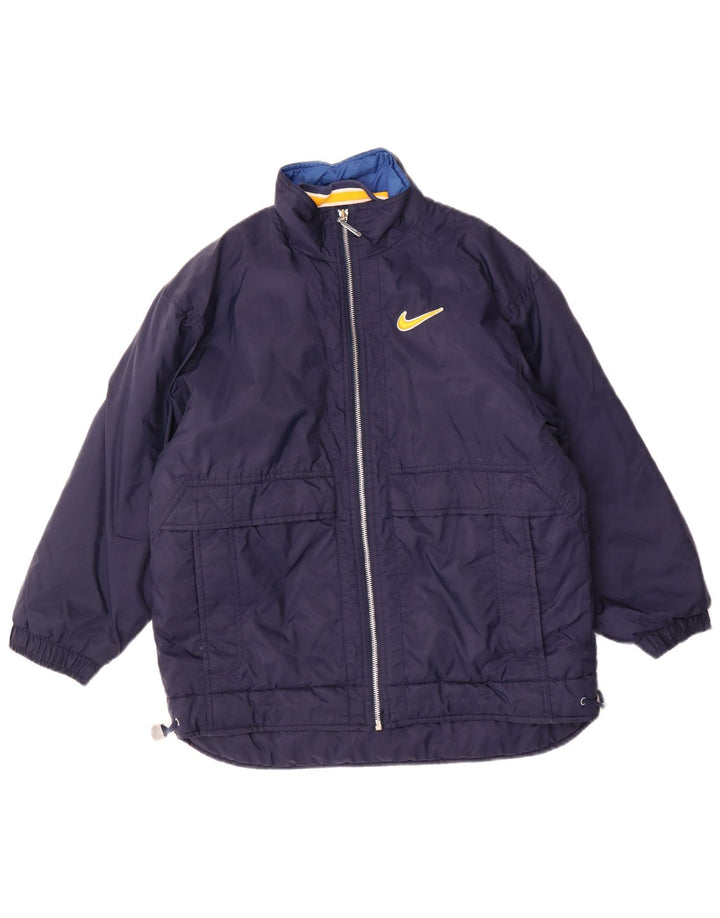 Утепленная куртка с рисунком Nike для мальчиков 10–11 лет, средний темно-синий нейлон