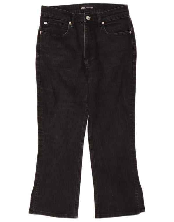 Женские укороченные джинсы Zara EU 40, большие W30 L25, черный хлопок