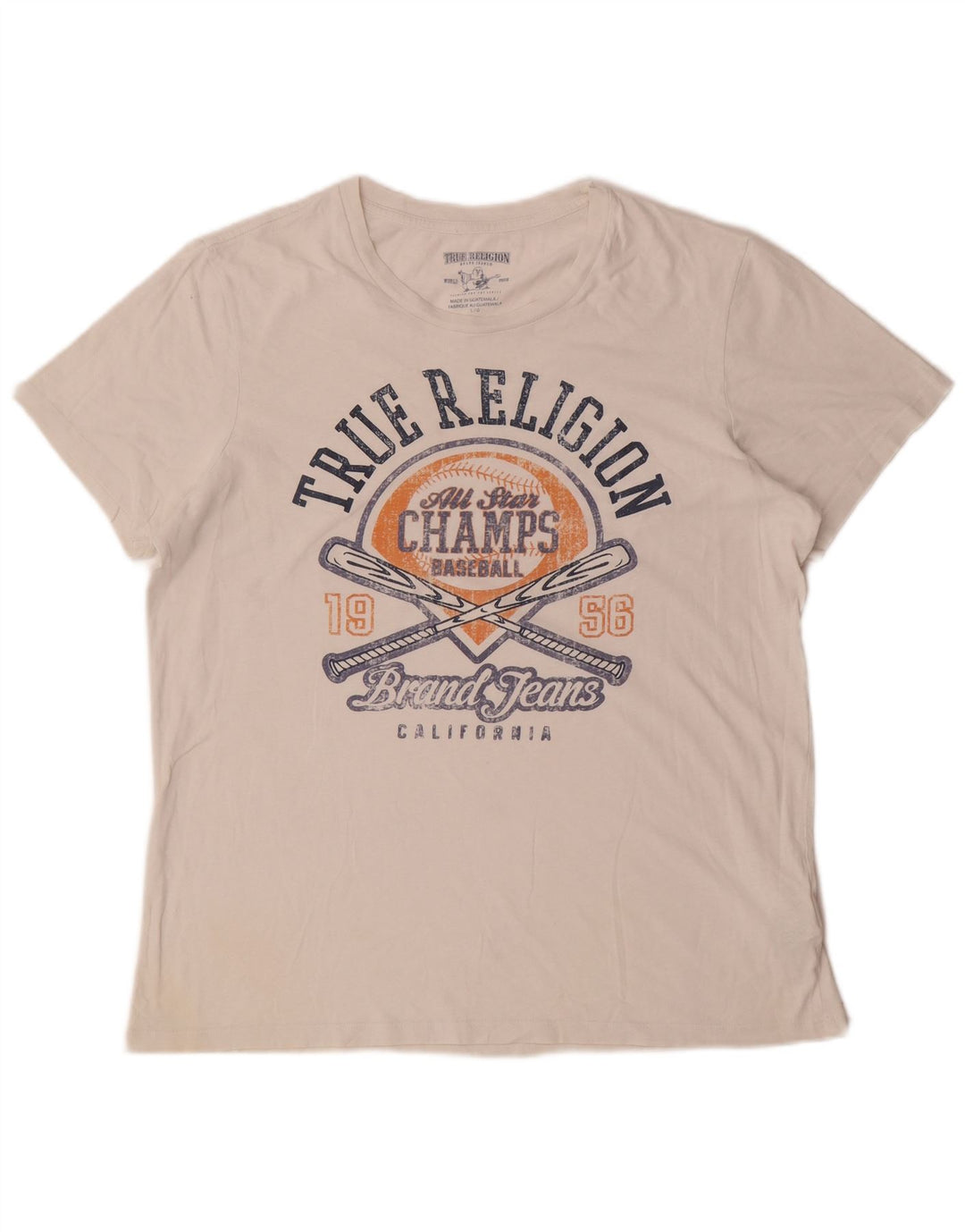 Мужская футболка с рисунком True Religion, большая белая хлопковая футболка