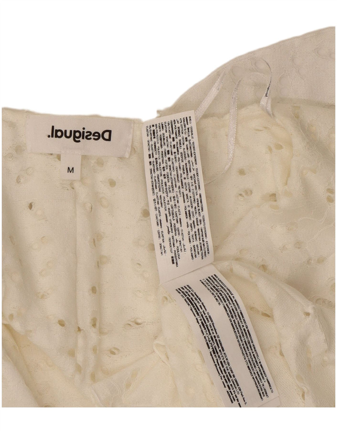 Женская асимметричная блузка-рубашка Desigual UK 12, средний белый хлопок, хлопок