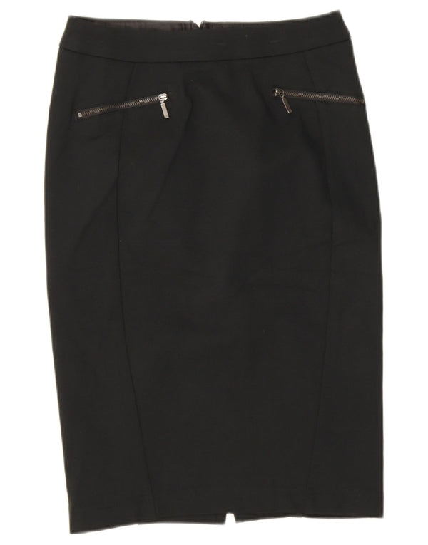 Женская юбка-карандаш Marks & Spencer UK 8, маленькая W26, черная, вискоза