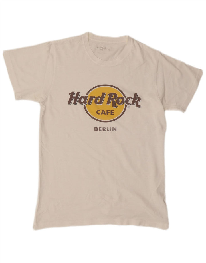Мужская футболка с рисунком Hard Rock Cafe Berlin, маленькая белая