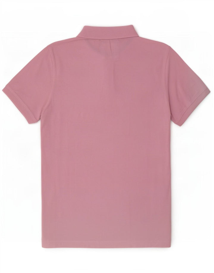 Crew Clothing Мужская рубашка поло из хлопка среднего розового цвета