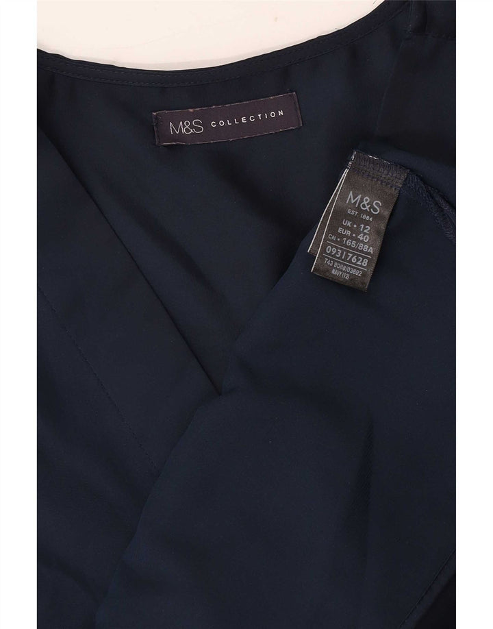 Женская блузка Marks & Spencer Top UK 12, средний темно-синий полиэстер