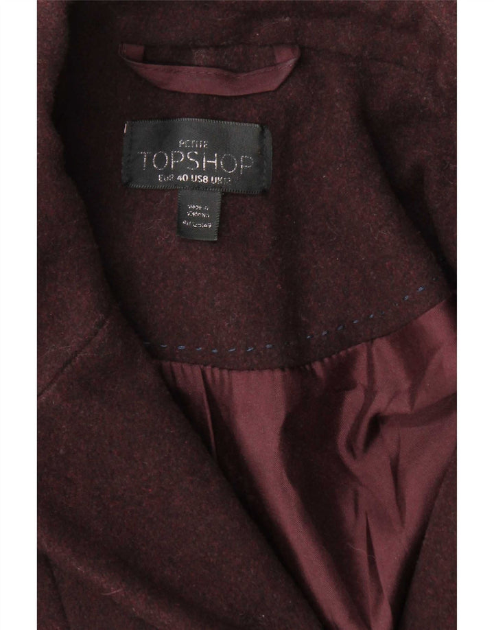 Женское пальто Topshop UK 12, средний бордовый полиэстер