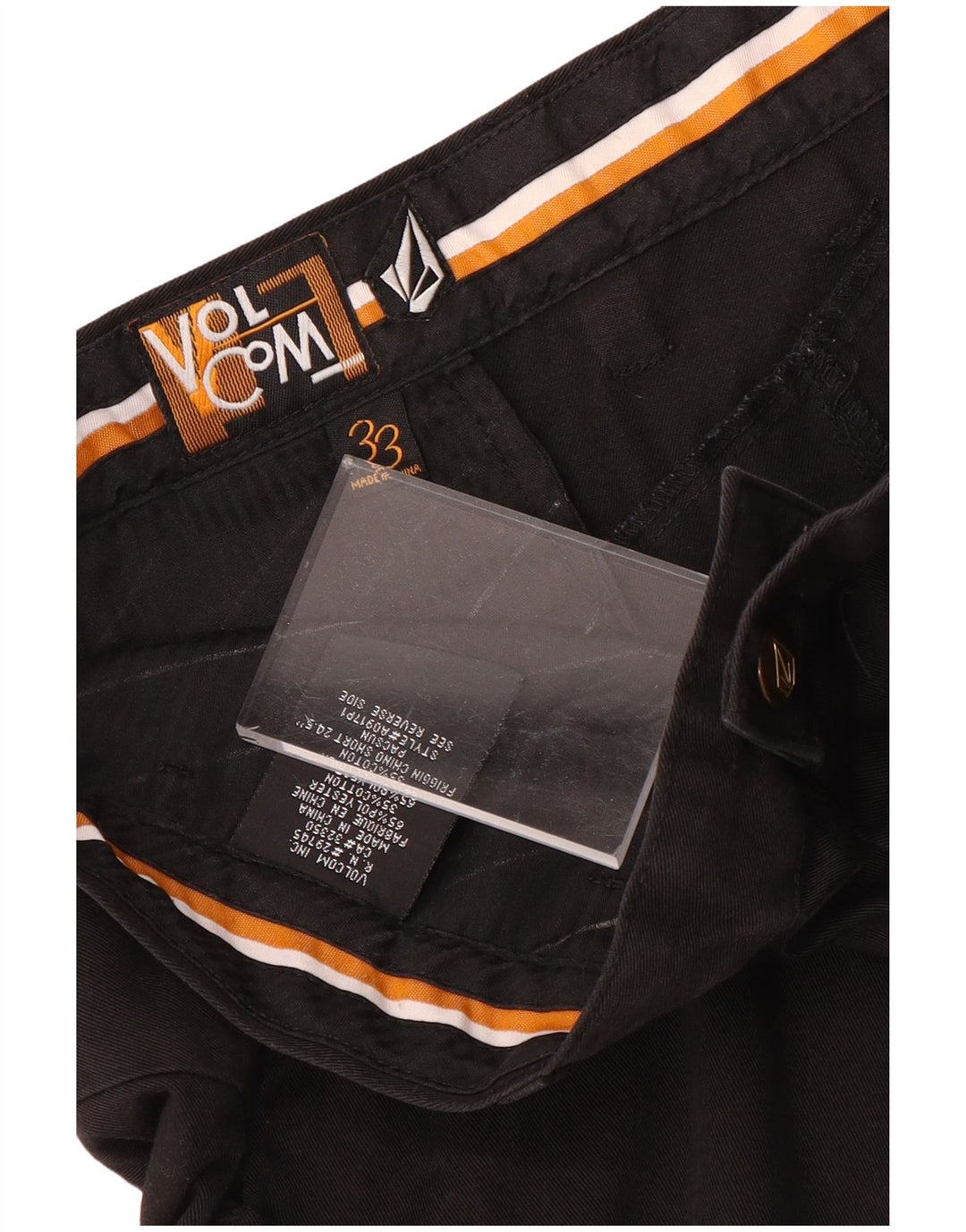 Мужские шорты-карго Volcom W33, средний черный полиэстер