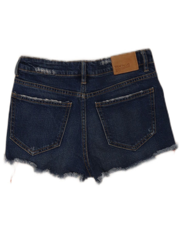 Женские джинсовые шорты Zara EU 32 2XS W22 Синие, хлопок с цветными блоками
