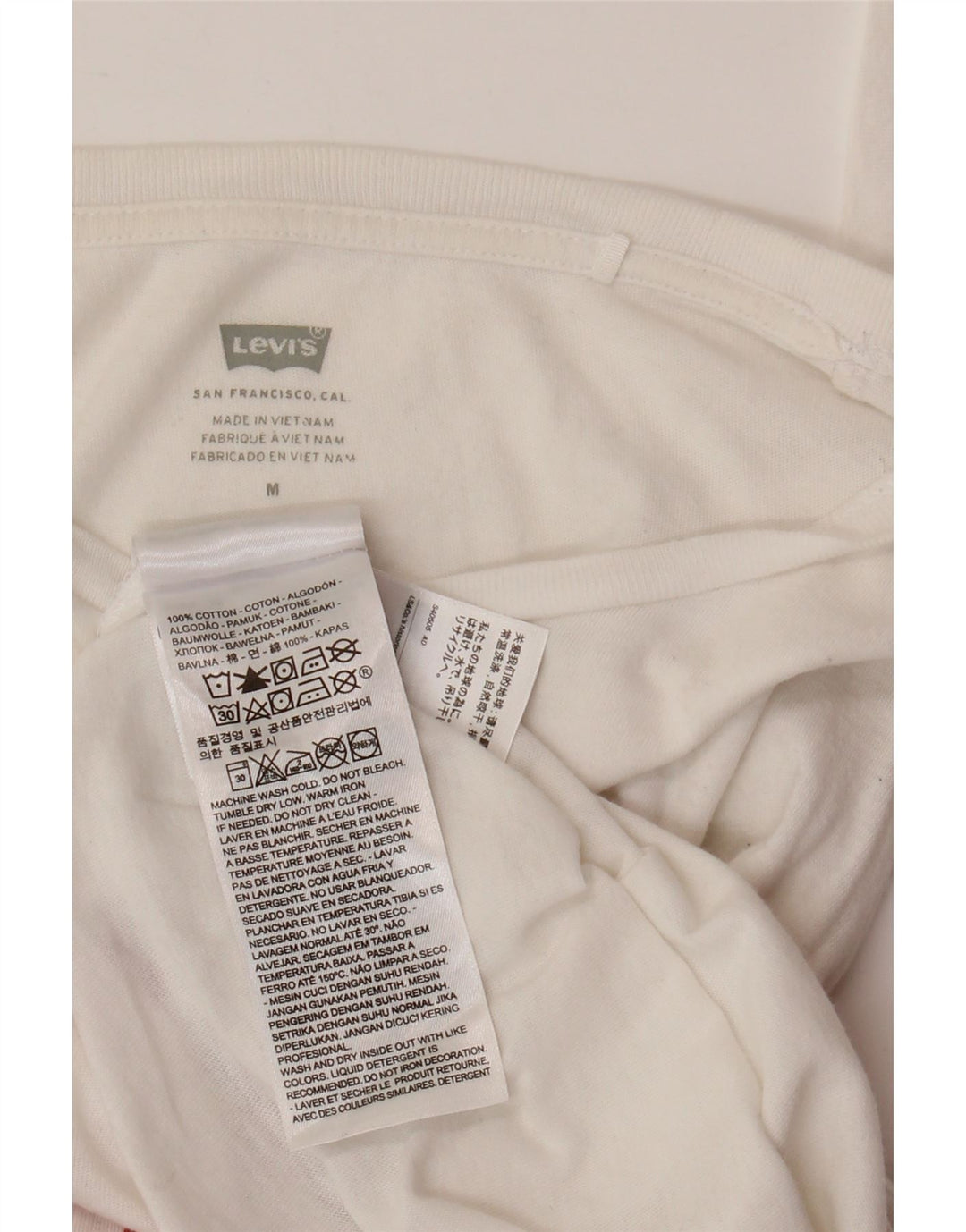 Женская футболка с рисунком LEVI'S Top UK 12, средний размер, белый хлопок