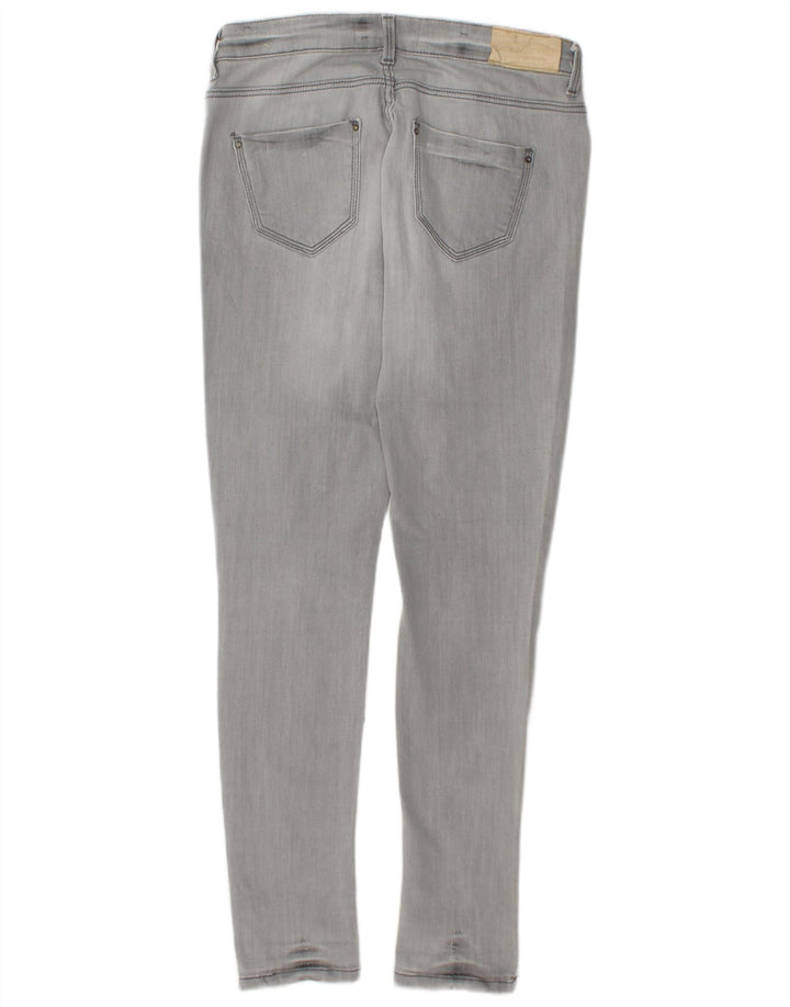 Женские потертые джинсы скинни ZARA EU 38, маленькие W28 L30, серый хлопок