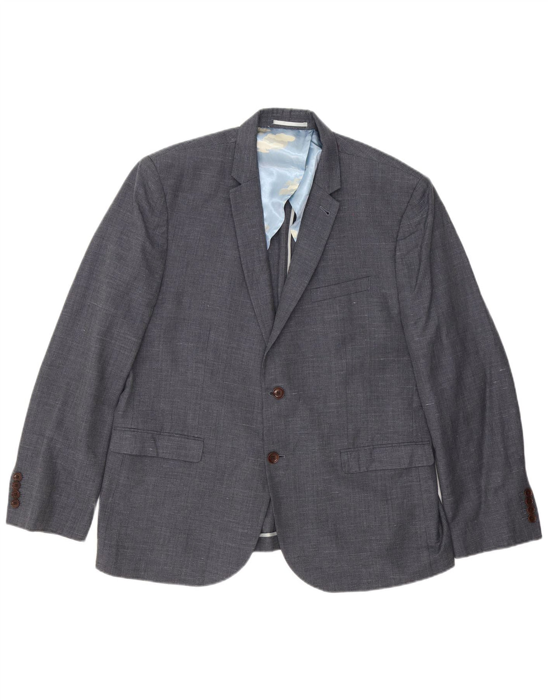 Мужской приталенный пиджак Joules с 2 пуговицами, Великобритания 48, 4XL, серый, шерстяной в крапинку