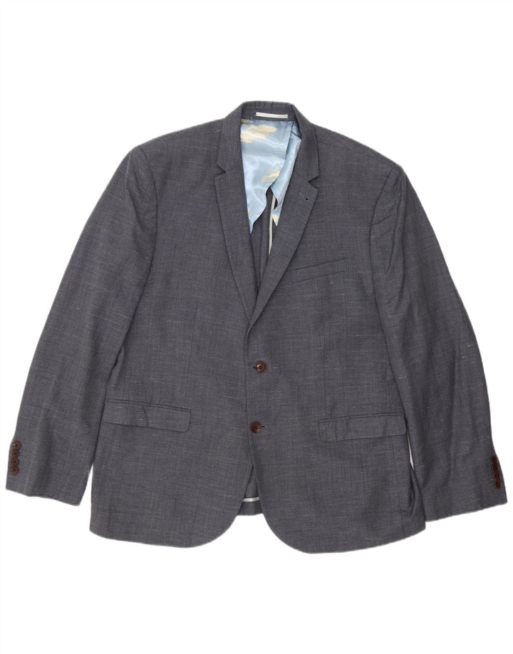 Мужской приталенный пиджак Joules с 2 пуговицами, Великобритания 48, 4XL, серый, шерстяной в крапинку