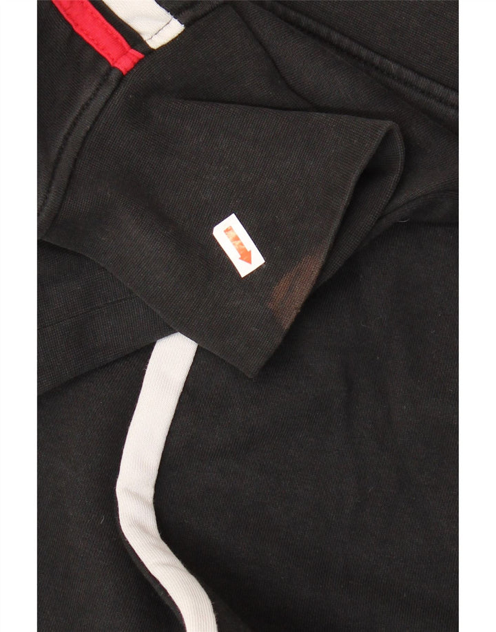 Женский укороченный джемпер с капюшоном FILA, Великобритания, размер 18 XL, черный, хлопок с цветными блоками