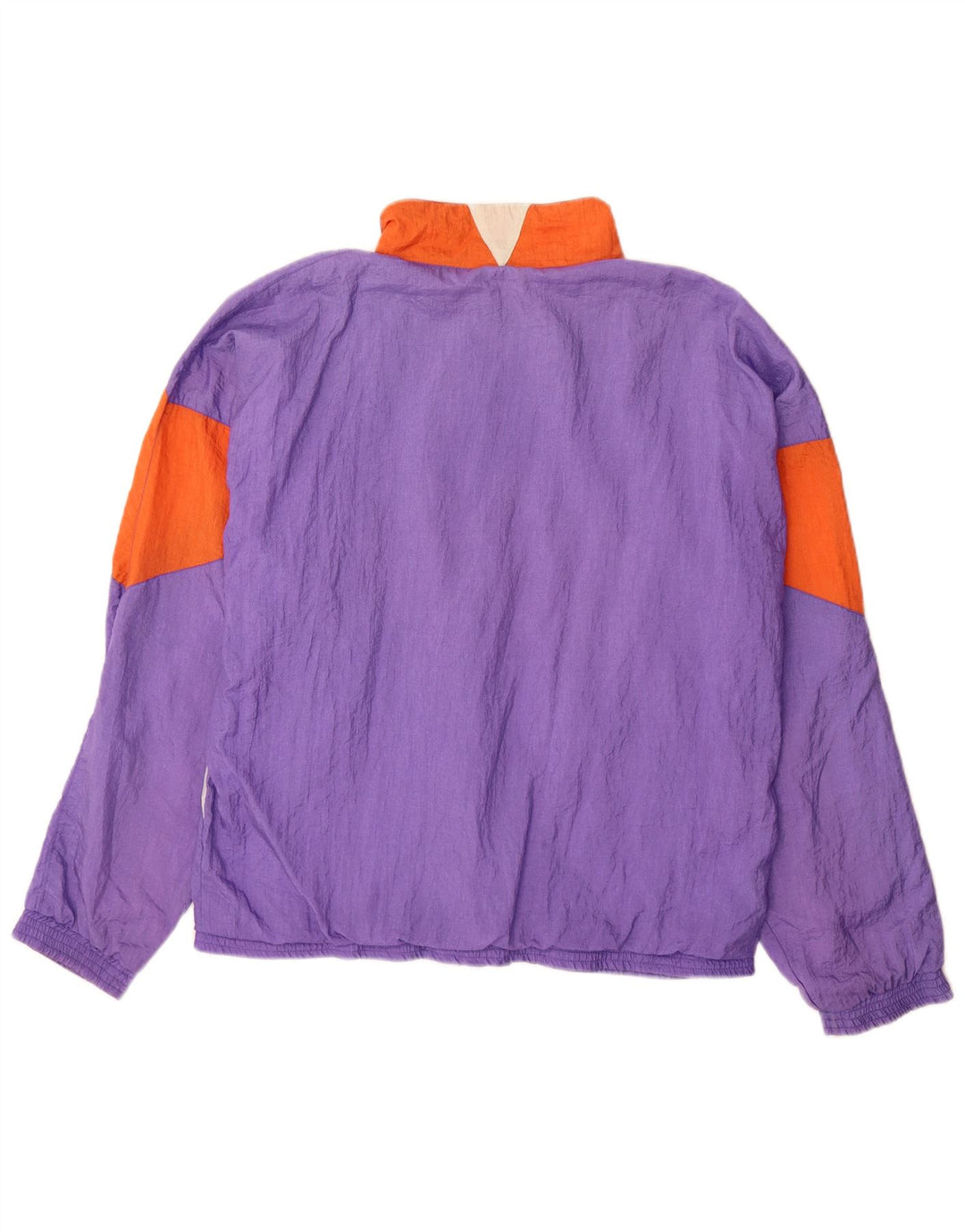 Frank Shorter Mens Tracksuit Top Jacket Large Purple Colourblock Nylon