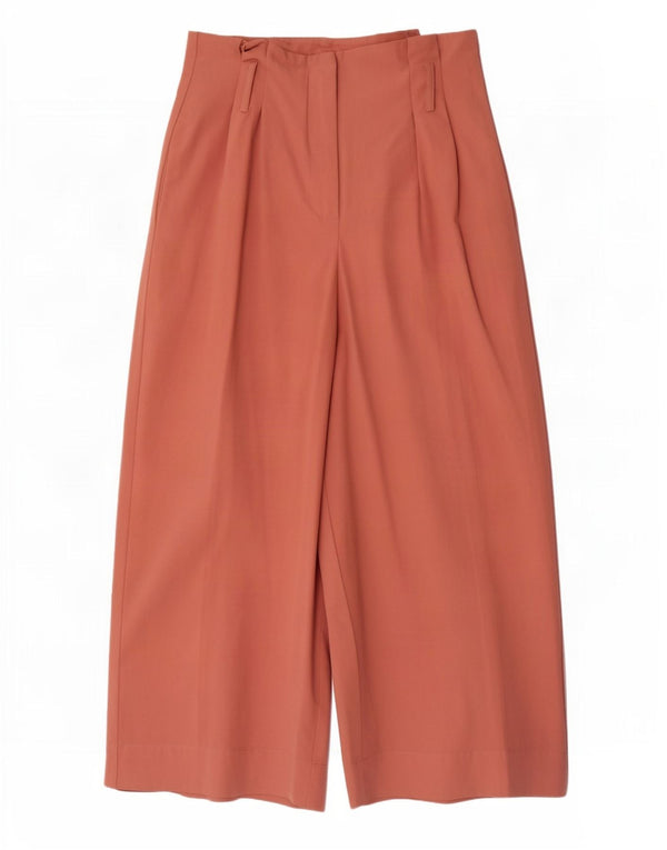 Zara Женские повседневные брюки с высокой талией и широкими штанинами XS W24 L23, розовый хлопок