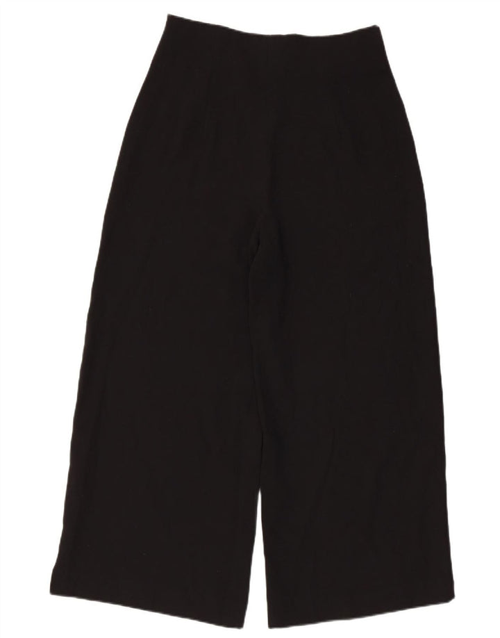 Женские укороченные широкие брюки Zara Medium W30 L24, черные, полиэстер