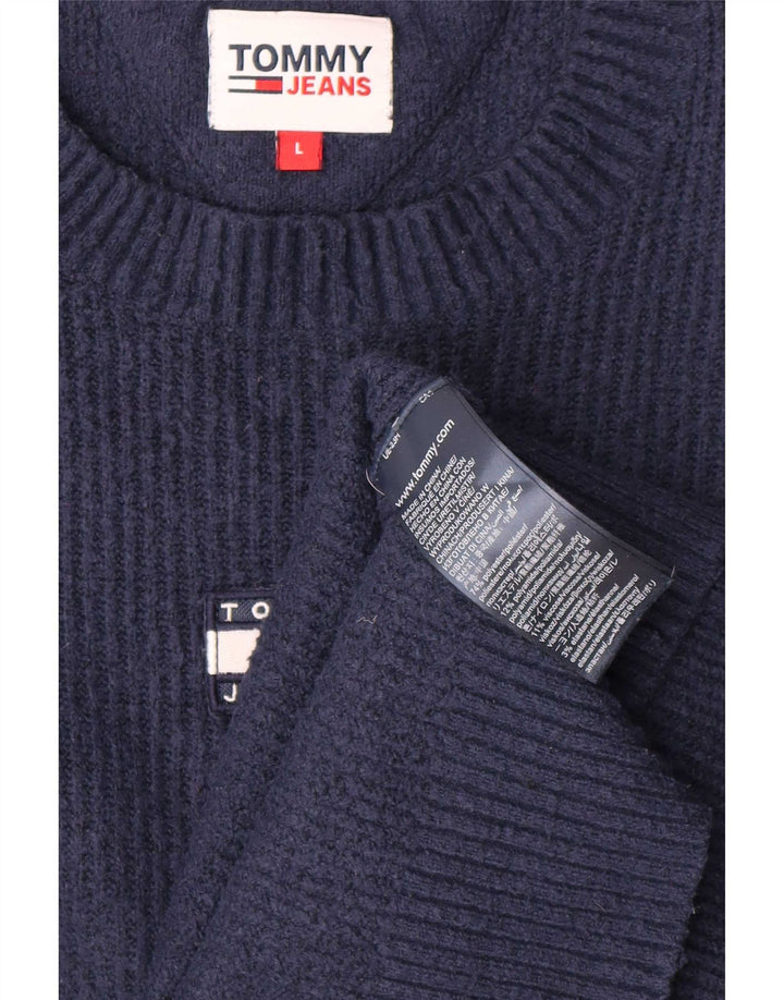 Мужской джемпер с круглым вырезом Tommy Hilfiger, большой темно-синий полиэстер