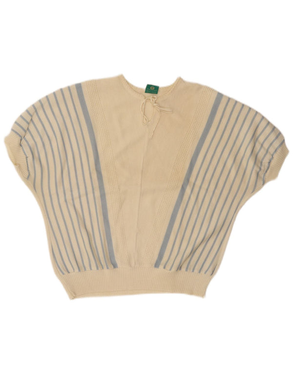 Женский укороченный джемпер с круглым вырезом CANDA EU 44 XL в белую полоску