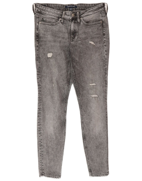 Женские потертые джинсы скинни Calvin Klein W30 L30, серый хлопок