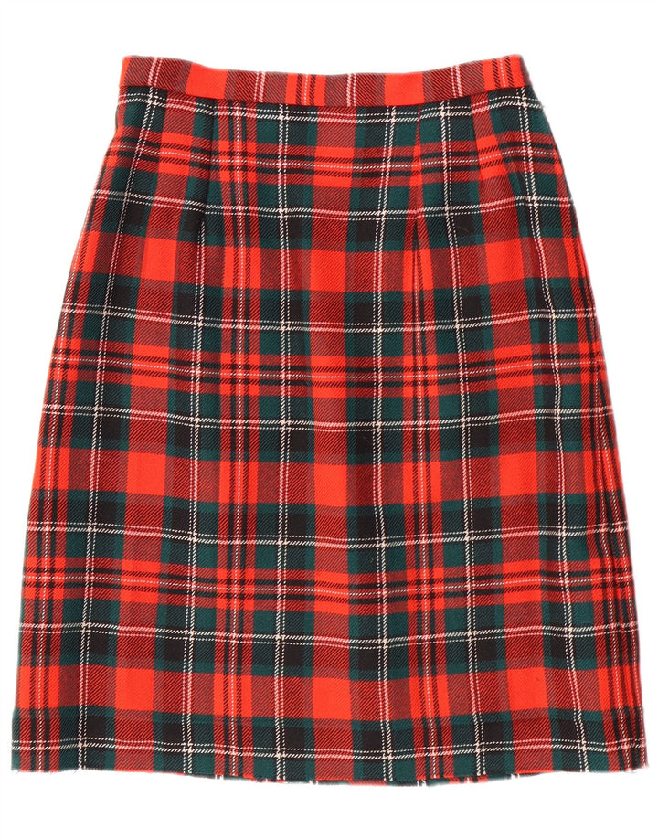 ВИНТАЖНЫЙ комплект женских юбок из 2 предметов EU 42, большой размер W28 L23, шерсть в красную клетку