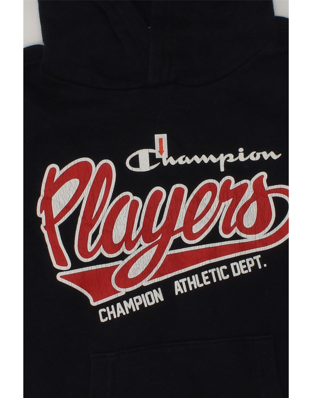 CHAMPION Boys Graphic Hoodie Jumper 7-8 Years Small  Navy Blue Cotton | Vintage Champion | Thrift | Second-Hand Champion | Used Clothing | Messina Hembry 