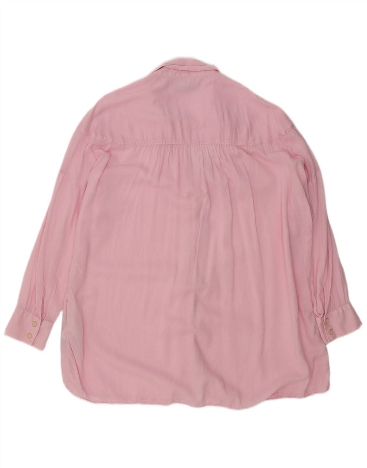 Женская рубашка оверсайз Zara UK 6 XS розовая из лиоцелла
