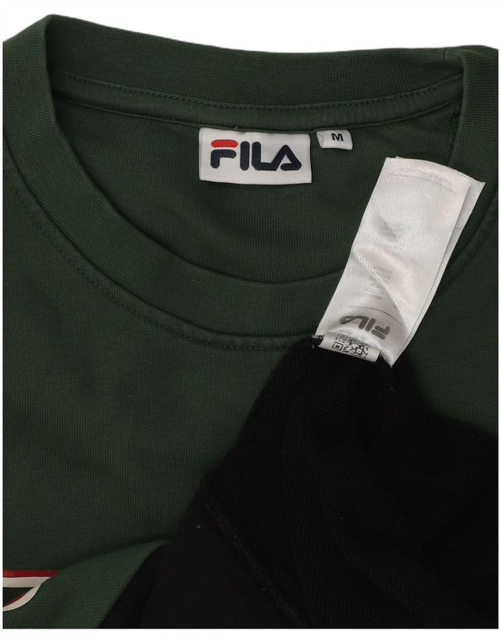 Fila Мужской свитшот с рисунком, джемпер, средний черный, хлопок с цветными блоками