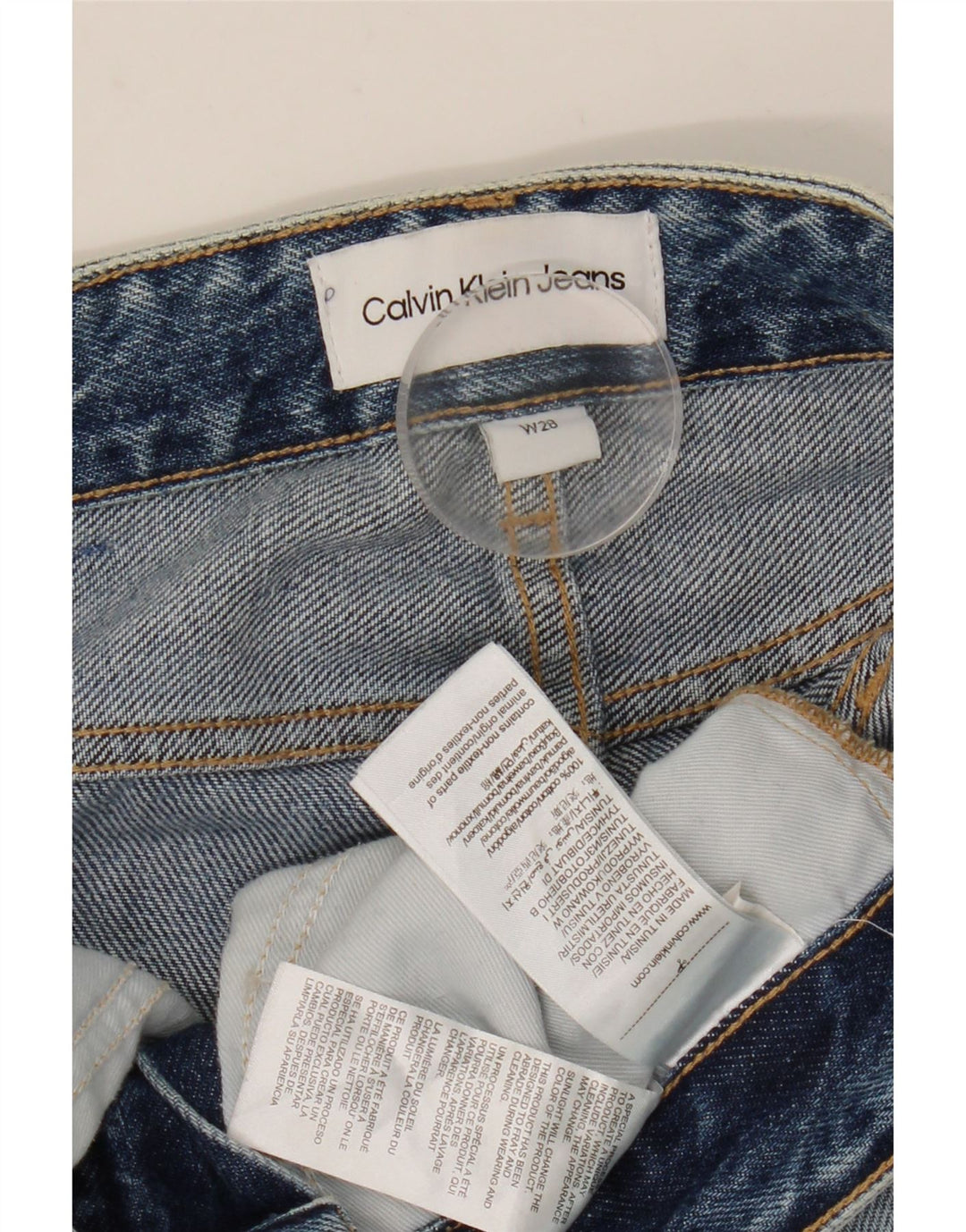 CALVIN KLEIN Женские потертые узкие джинсы W28 L28 Синие, хлопок