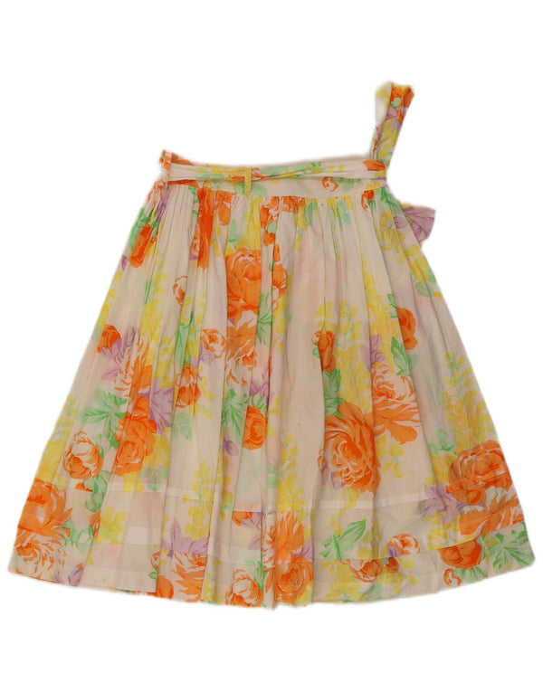 Vintage Womens Pleated Skirt UK 12 Medium W27 Multicoloured Floral Cotton