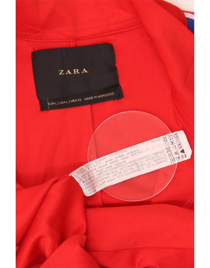 Мужской спортивный костюм Zara, верхняя куртка, большой красный полиэстер с цветными блоками
