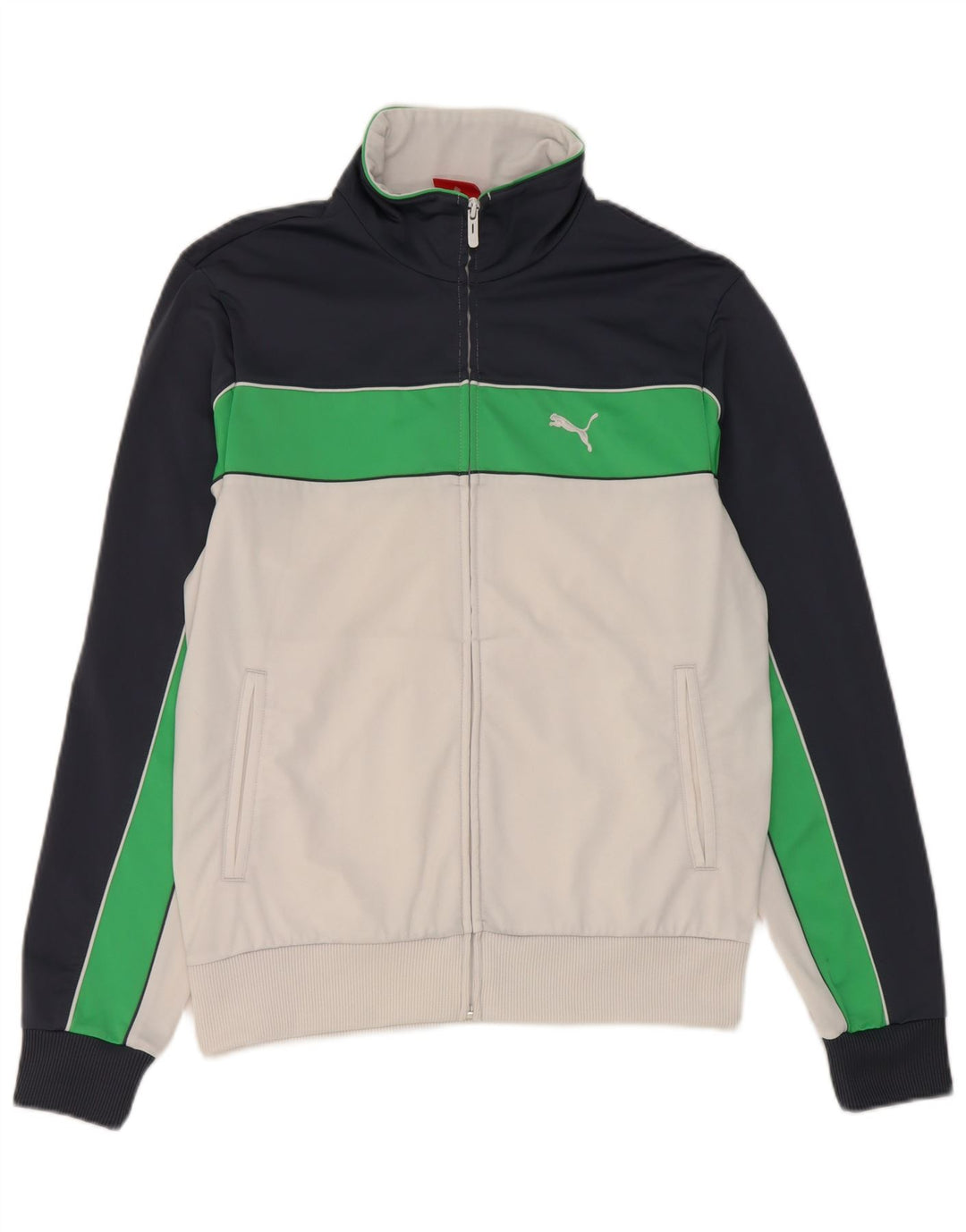 Мужской спортивный костюм Puma, верхняя куртка, средний белый полиэстер с цветными блоками