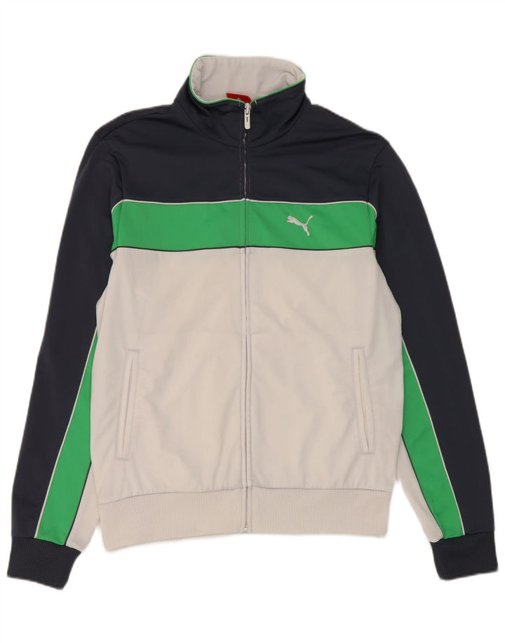 Мужской спортивный костюм Puma, верхняя куртка, средний белый полиэстер с цветными блоками