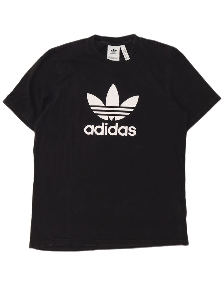 Мужская футболка ADIDAS с графическим рисунком, средний черный хлопок