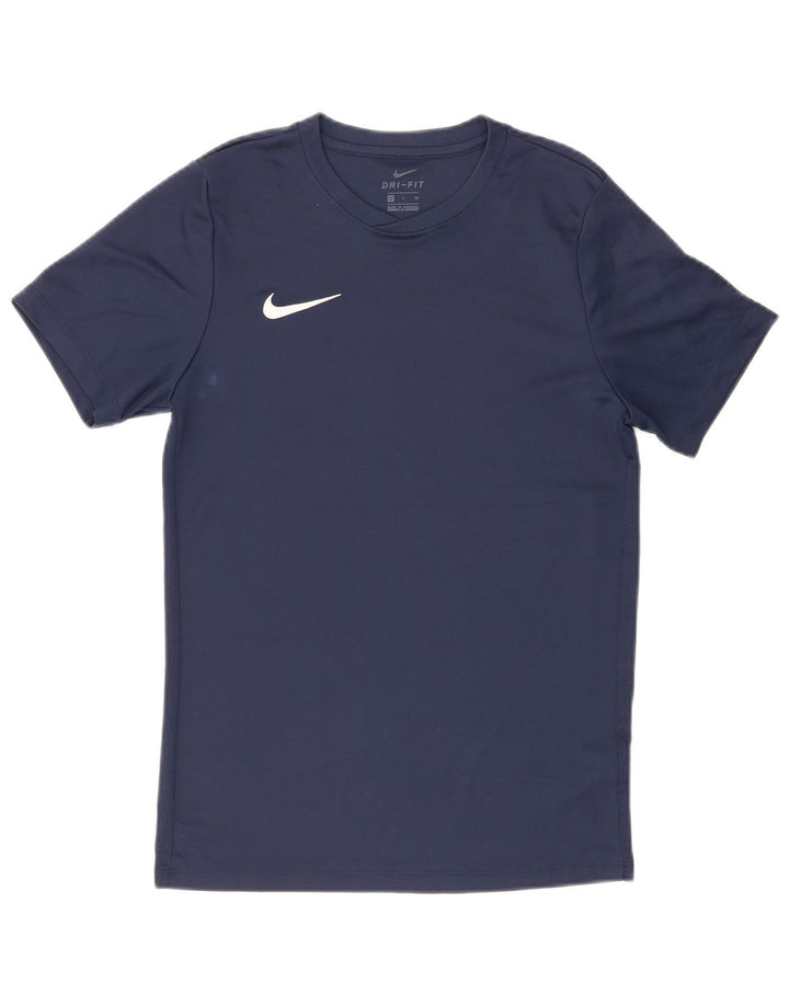 Мужская футболка Nike Dri Fit, маленький темно-синий полиэстер