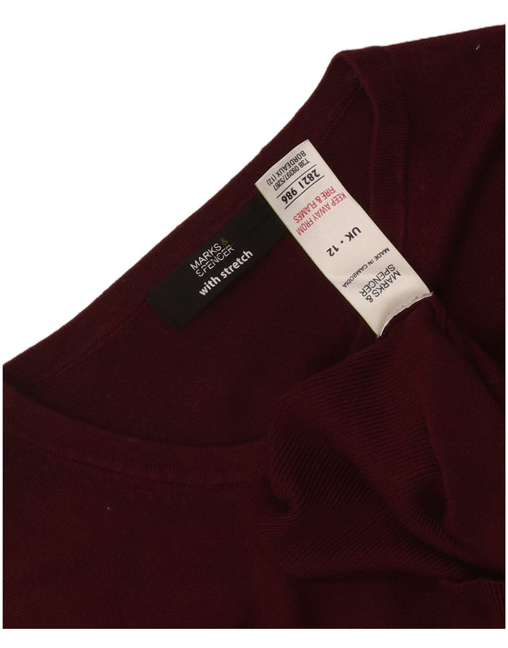 Женский кардиган Marks & Spencer UK 12, средний темно-бордовый вискоза