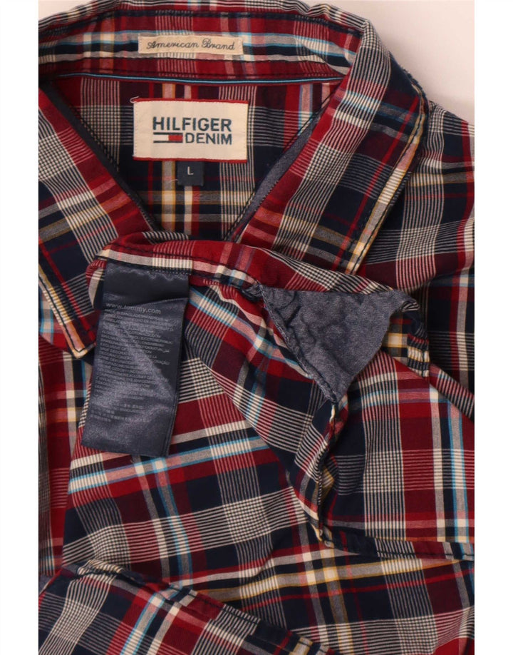 Мужская рубашка Tommy Hilfiger в крупную разноцветную клетку из хлопка
