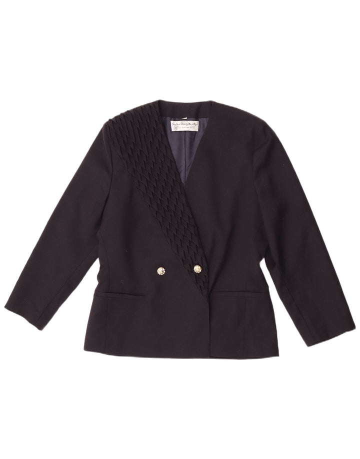 Marzotto Женский двубортный пиджак IT 44 Medium Navy Blue