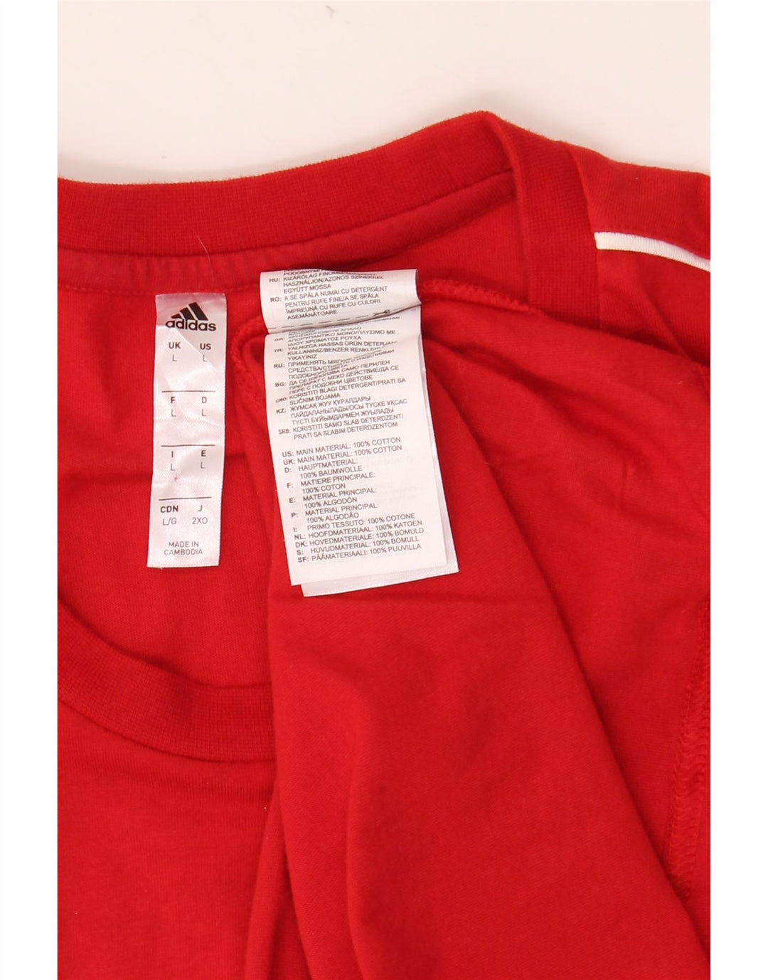 Мужская футболка ADIDAS Italia с рисунком, большой красный хлопковый топ