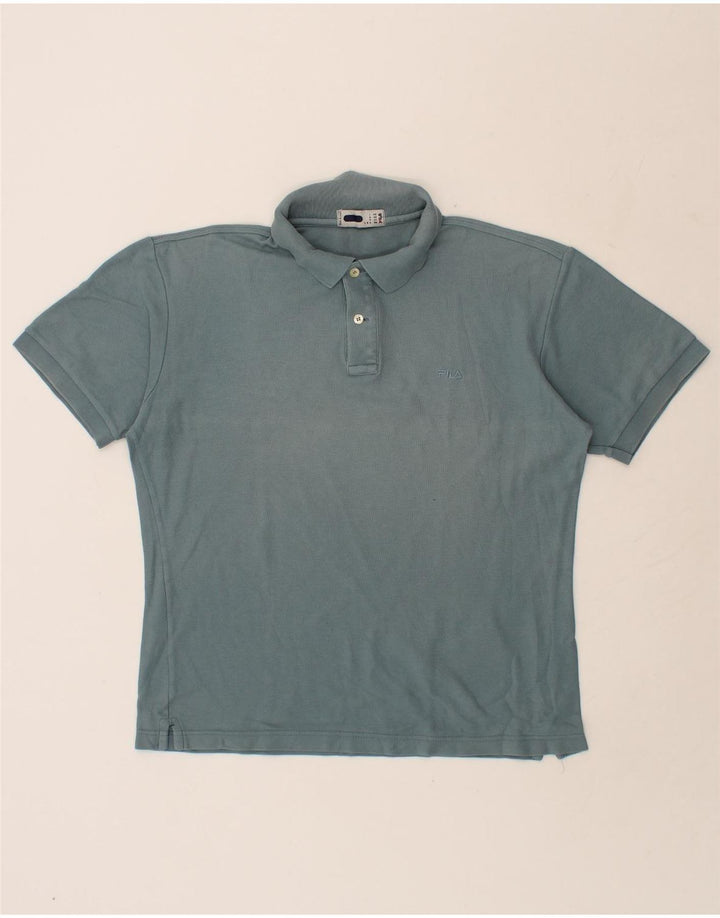 FILA Mens Polo Shirt IT 48 Medium Blue Cotton Vintage Fila and Second-Hand Fila from Messina Hembry 