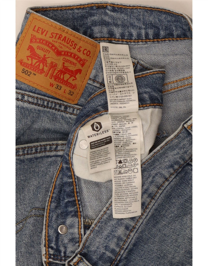 Мужские зауженные джинсы Levi's 502 W33 L32 синие, хлопок