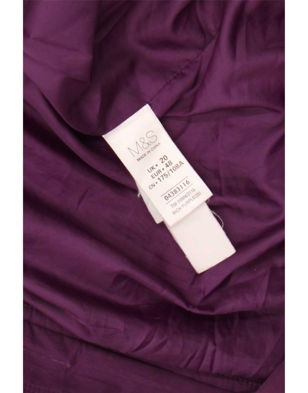 Женская парка Marks & Spencer с капюшоном UK 20 2XL Фиолетовый полиэстер