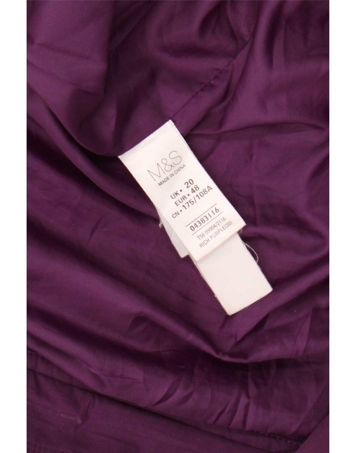 Женская парка Marks & Spencer с капюшоном UK 20 2XL Фиолетовый полиэстер