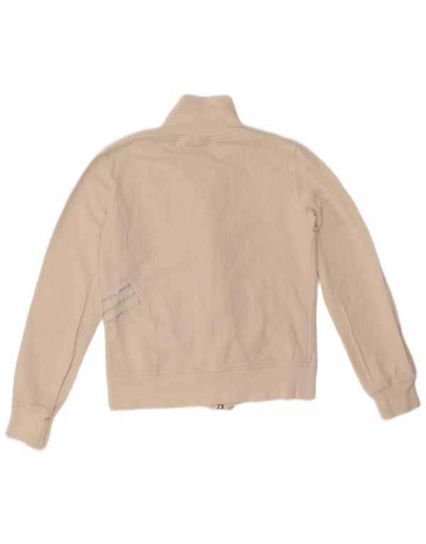 Женский укороченный спортивный костюм ADIDAS, верхняя куртка UK 10, маленький белый хлопок