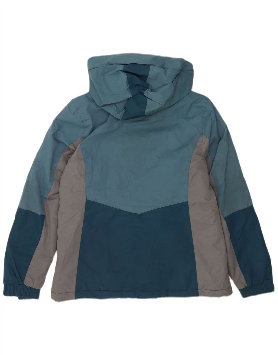 Женская лыжная куртка с капюшоном Mountain Warehouse UK 14, большая синяя с цветными блоками