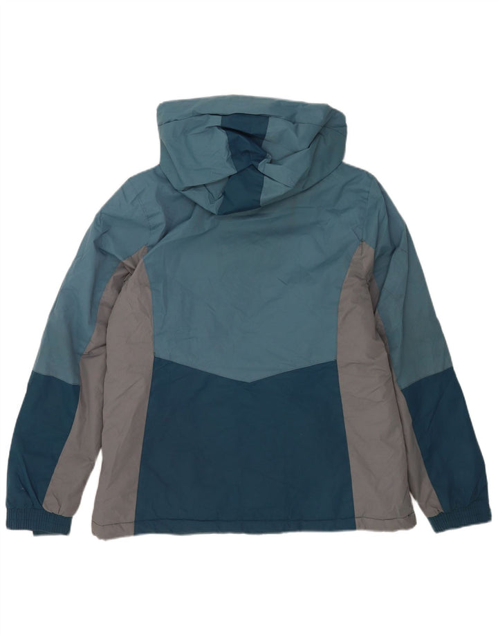 Женская лыжная куртка с капюшоном Mountain Warehouse UK 14, большая синяя с цветными блоками