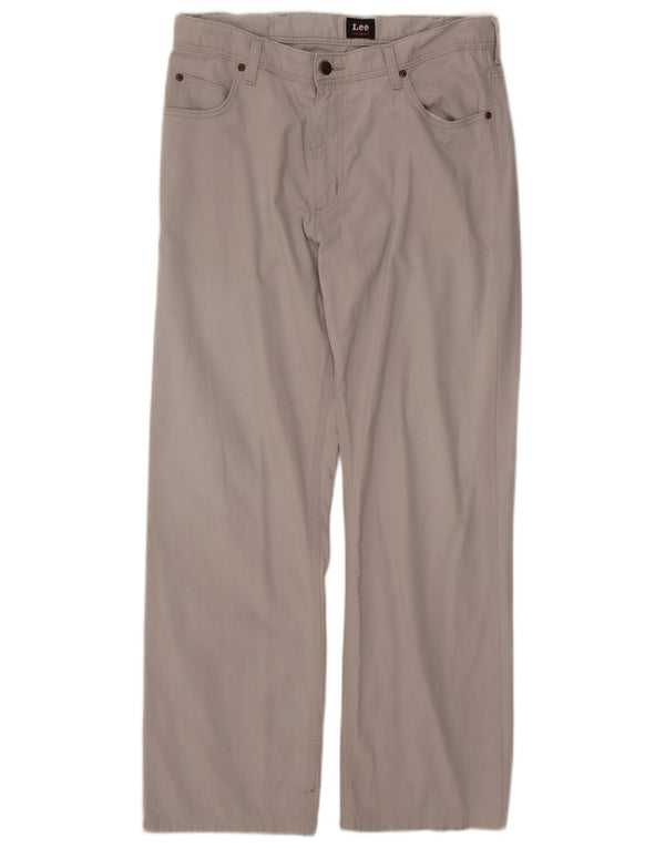 Мужские прямые повседневные брюки LEE W34 L29, серые, хлопковые