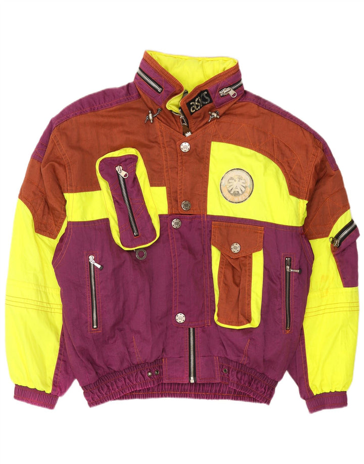 Мужская лыжная куртка Asics с графическим капюшоном UK 44 2XL разноцветная с цветными блоками