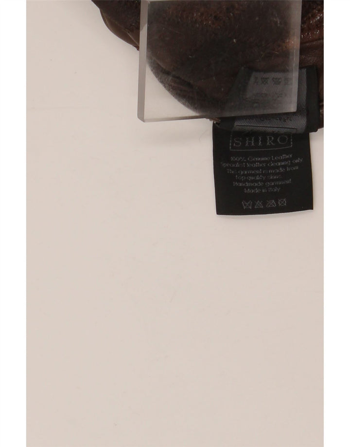 ВИНТАЖНАЯ Женская Кожаная Куртка UK 14 Средне-Коричневая Кожа Argyle/Diamond